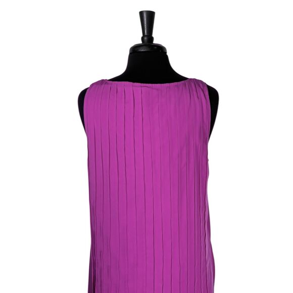 Ralph Lauren Women's Dress Purple Pleated A-Line Pockets Sleeveless Shift Sz 12 - Picture 7 of 8